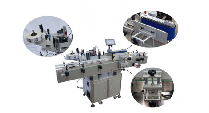 HAY SUS304 Servo Motor Automatic Round Bottle Labeling Machine PLC control