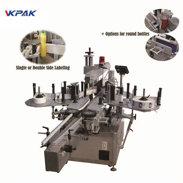 Fixed Point Self Adhesive Vertical Wrap Around Labeling Machine For Oil Bottle